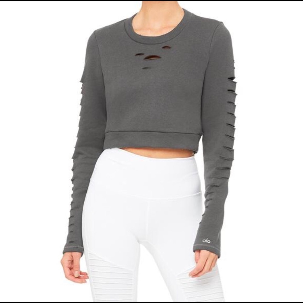 Alo Yoga RIPPED WARRIOR SWEATSHIRT